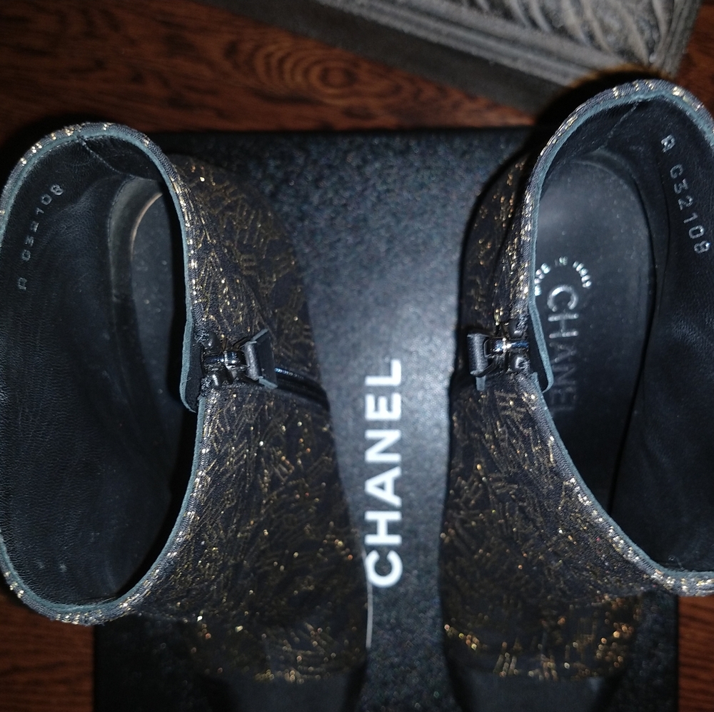Authentic Metallic Chanel booties - Picture 3 of 10